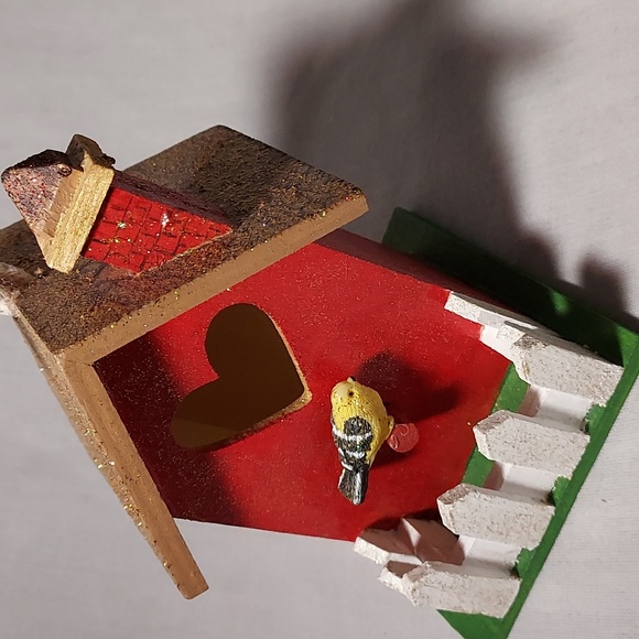 Christmas Ornaments Set of Three Bird House Reindeer Green Frog - Picture 4 of 10